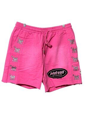 Watson Ultra Sound Records Heavyweight Sweat Shorts Mens L Pink Streetwear NWT